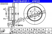 Brzdový kotouč ATE 24.0116-0121 (AT 416121) - MERCEDES-BENZ