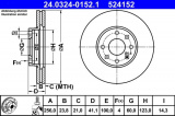 Brzdový kotouč ATE 24.0324-0152 (AT 524152) - Power Disc - OPEL