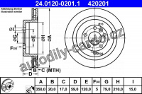 Brzdový kotouč ATE 24.0120-0201 (AT 420201) - LAND ROVER