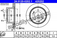 Brzdový kotouč ATE 24.0120-0202 (AT 420202) - KIA