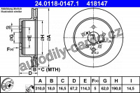 Brzdový kotouč ATE 24.0118-0147 (AT 418147)