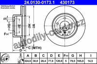 Brzdový kotouč ATE 24.0130-0173 (AT 430173) - BMW