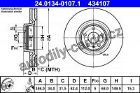 Brzdový kotouč ATE 24.0134-0107 (AT 434107)