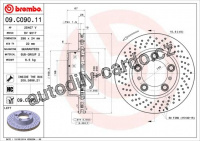 Brzdový kotouč BREMBO 09.C090.11 - PORSCHE