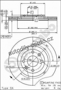 Brzdový kotouč BREMBO 09.4626.20 - RENAULT