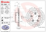 Brzdový kotouč BREMBO 09.C091.11 - PORSCHE