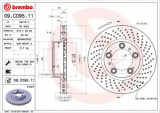 Brzdový kotouč BREMBO 09.C095.11 - PORSCHE