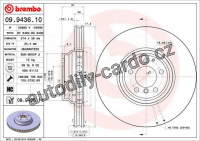 Brzdový kotouč BREMBO 09.9436.10 - BMW