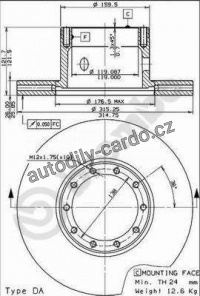 Brzdový kotouč BREMBO 09.5797.10 - DAF