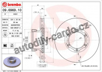 Brzdový kotouč BREMBO 09.6969.10 - MERCEDES-BENZ