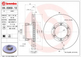 Brzdový kotouč BREMBO 09.6969.10 - MERCEDES-BENZ