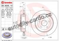 Brzdový kotouč BREMBO 09.N235.11 - JEEP