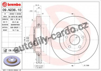 Brzdový kotouč BREMBO 09.N236.11 - JEEP