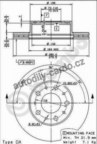 Brzdový kotouč BREMBO 09.8931.10 - CITROËN, FIAT, PEUGEOT