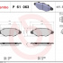 Sada brzdových destiček BREMBO P61063 - PEUGEOT