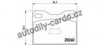 Sada brzdových destiček BREMBO P61009 - PEUGEOT, RENAULT