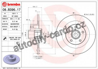 Brzdový kotouč BREMBO 08.B396.17