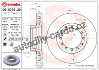 Brzdový kotouč BREMBO 09.6739.20 - IVECO