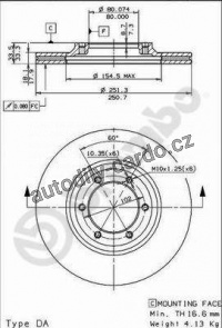 Brzdový kotouč BREMBO 09.5499.10 - ISUZU