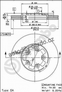 Brzdový kotouč BREMBO 09.5271.10 - NISSAN