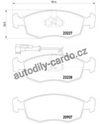 Sada brzdových destiček BREMBO P23076 - FIAT