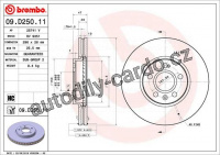 Brzdový kotouč BREMBO 09.D250.11 - VOLVO