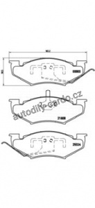 Sada brzdových destiček BREMBO P11005 - CHRYSLER