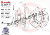 Brzdový kotouč BREMBO 09.6957.20 - IVECO