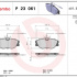 Sada brzdových destiček BREMBO P23061 - CITROËN, FIAT, PEUGEOT