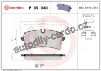 Sada brzdových destiček BREMBO P65040 - PORSCHE