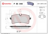 Sada brzdových destiček BREMBO P65040 - PORSCHE