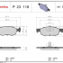 Sada brzdových destiček BREMBO P23118 - FIAT