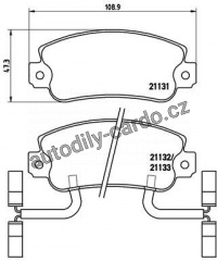 Sada brzdových destiček BREMBO P23031 - ALFA ROMEO