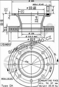 Brzdový kotouč BREMBO 09.7929.30 - IVECO