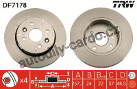Brzdový kotouč TRW DF7178 - KIA SHUMA II 01-