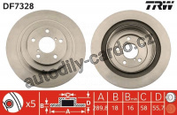 Brzdový kotouč TRW DF7328 - SUBARU IMPREZA -07