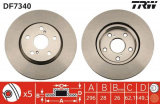 Brzdový kotouč TRW DF7340 - LEXUS IS220D 05-