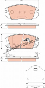 Sada brzdových destiček TRW GDB3409 - HYUNDAI SONATA, ALFA ROMEO AR 8