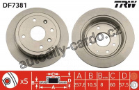 Brzdový kotouč TRW DF7381 - CHEVROLET LACETTI 04-