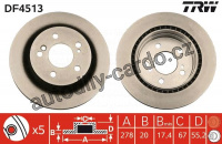 Brzdový kotouč TRW DF4513 -MERCEDES W124 E
