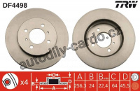 Brzdový kotouč TRW DF4498 - MITSUBISHI LANCER 03-