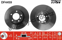 Brzdový kotouč TRW DF4459 - BMW 3 E90 05-