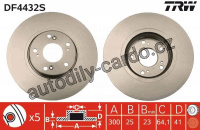 Brzdový kotouč TRW DF4432S - HONDA ACCORD 03-