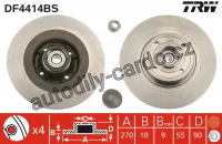 Brzdový kotouč TRW DF4414BS - RENAULT MEGANE 03-