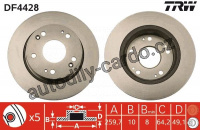 Brzdový kotouč TRW DF4428 - HONDA ACCORD 03-