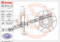 Brzdový kotouč BREMBO 08.B413.75