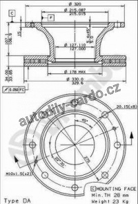 Brzdový kotouč BREMBO 09.7804.10 - IVECO