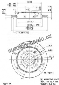 Brzdový kotouč BREMBO 09.R102.11 - MERCEDES-BENZ