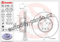 Brzdový kotouč BREMBO 09.9166.10 - BMW