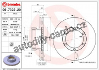 Brzdový kotouč BREMBO 09.7322.20 - VOLVO